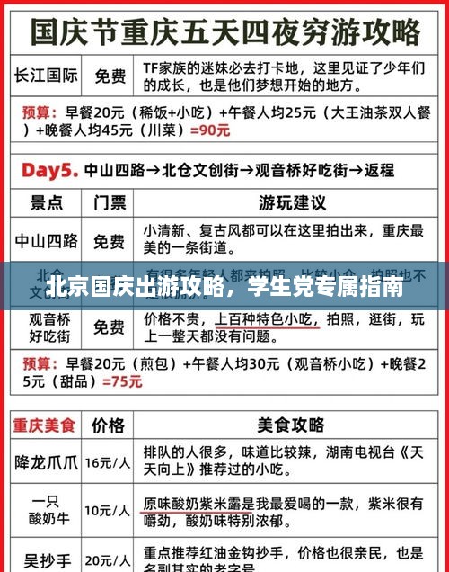 北京國(guó)慶出游攻略，學(xué)生黨專屬指南