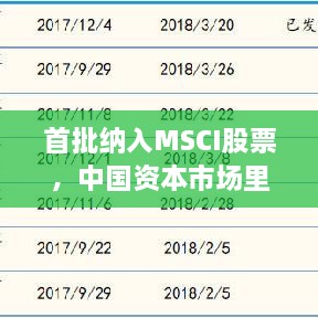 首批納入MSCI股票，中國資本市場里程碑事件揭曉！